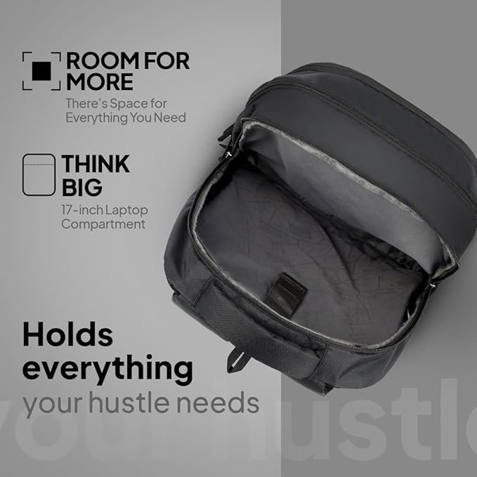 American Tourister Valex | 28L Backpack | 17" Laptop Bag | 2 Compartments | College & Office Backpack for Men and Women | Black | 1 Year Global Warranty - Image 5